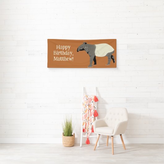 Malayan or Asian Tapir Custom Message Spandoek (Insitu)