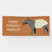 Malayan or Asian Tapir Custom Message Spandoek (Horizontaal)