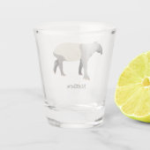 Malayan or Asian Tapir Illustrated Personalized Shot Glas (Achterkant)