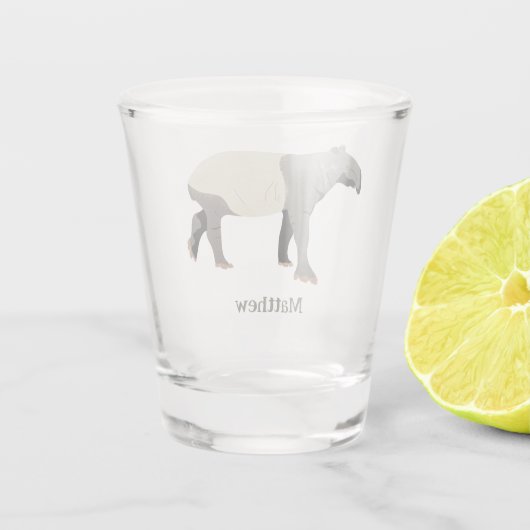 Malayan or Asian Tapir Illustrated Personalized Shot Glas (Achterkant)