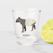 Malayan or Asian Tapir Illustrated Personalized Shot Glas (Voorkant)