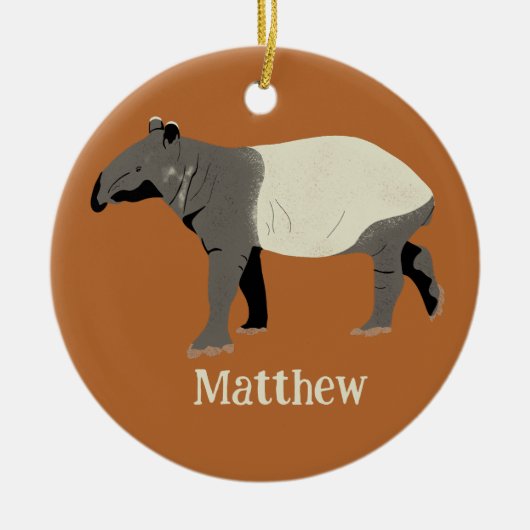 Malayan or Asian Tapir Personalized Dated Keramisch Ornament (Voorkant)