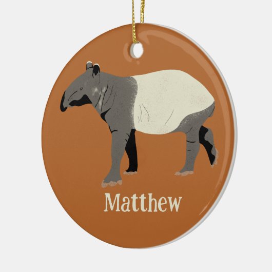 Malayan or Asian Tapir Personalized Dated Keramisch Ornament (Links)