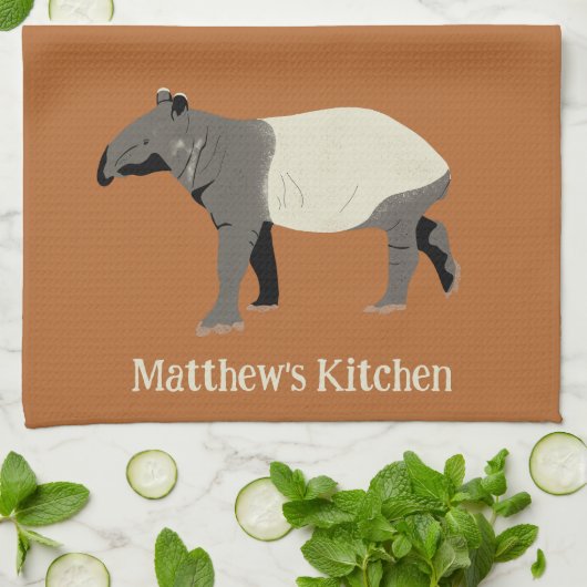 Malayan Tapir Custom Cinnamon Orange Theedoek (Gevouwen)