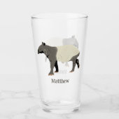 Malayan Tapir Illustrated Personalized Glas (Voorkant)