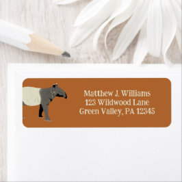 Malayan Tapir Return Address Etiket