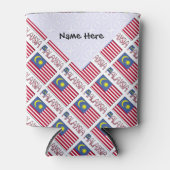 Malaysia and Malaysian Flag Tiled with Your Name Blikjeskoeler (Voorkant)