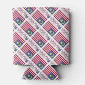 Malaysia and Malaysian Flag Tiled with Your Name Blikjeskoeler (Achterkant)