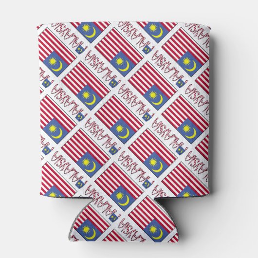 Malaysia and Malaysian Flag Tiled with Your Name Blikjeskoeler (Achterkant)