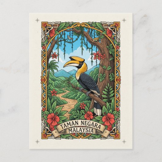 Malaysia Taman Negara Hornbill Briefkaart (Voorkant)