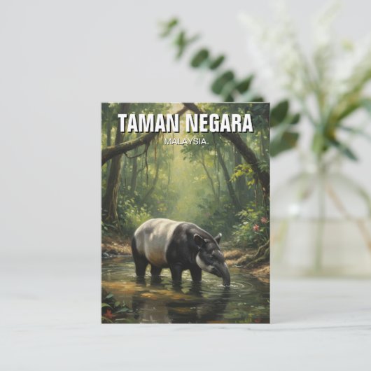 Malaysia Taman Negara Malayan Tapir Briefkaart (Staand voorkant)