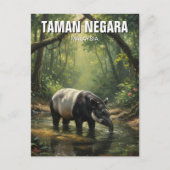 Malaysia Taman Negara Malayan Tapir Briefkaart (Voorkant)