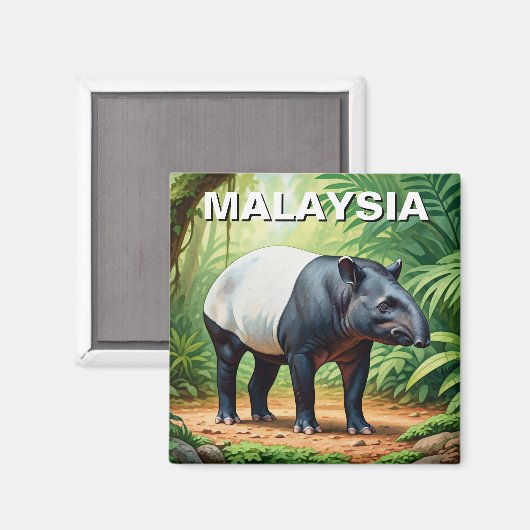 Malaysia Tapir Magneet (Voorkant / Achterkant)