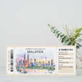 Malaysia Trip Boarding Pass Ticket Kaart (Staand voorkant)