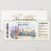 Malaysia Trip Boarding Pass Ticket Kaart (Voorkant / Achterkant)