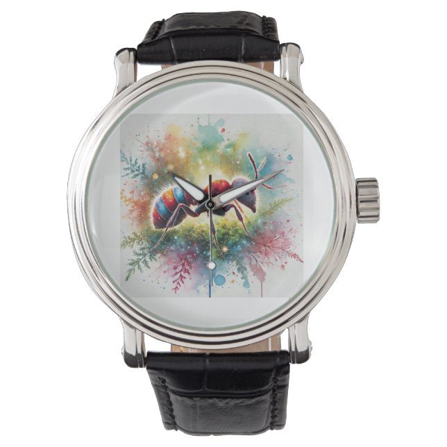 Malaysian exploding ant 221024AREF132 - Watercolor Horloge (Voorkant)