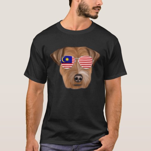 Malaysian Flag Russell Terrier Dog Malaysia Pocket T-shirt (Voorkant)
