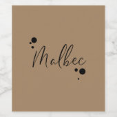 Malbec Wijn Etiket (Enkel label)