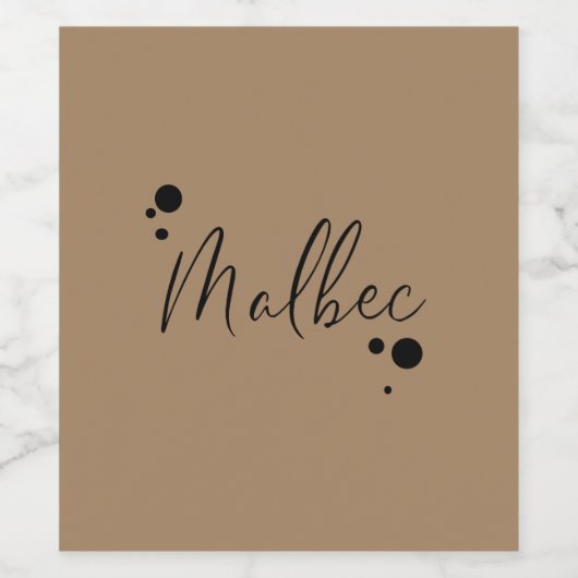 Malbec Wijn Etiket (Enkel label)