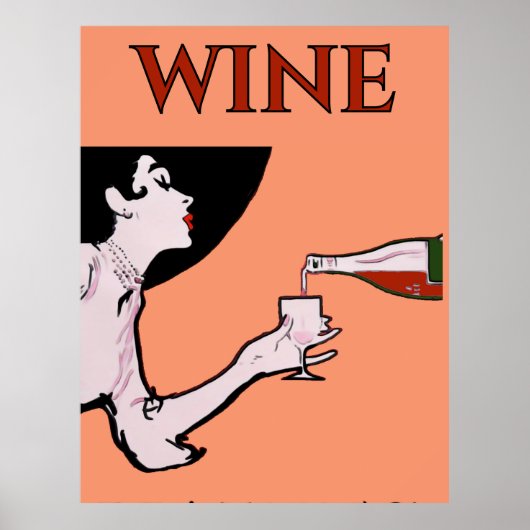 Malbec Wijn Vintage Dames Posters (Voorkant)