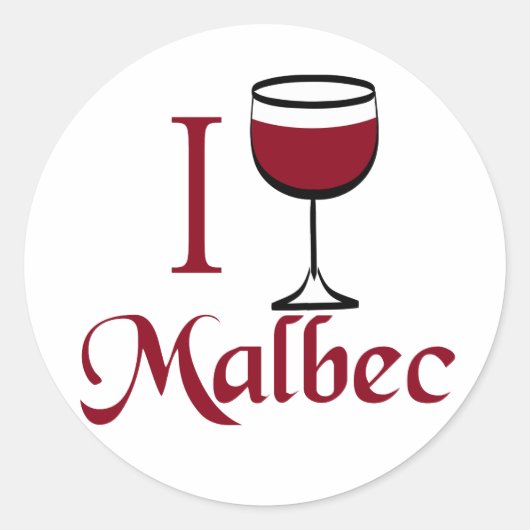 Malbec Wine Lover Gifts Ronde Sticker (Voorkant)