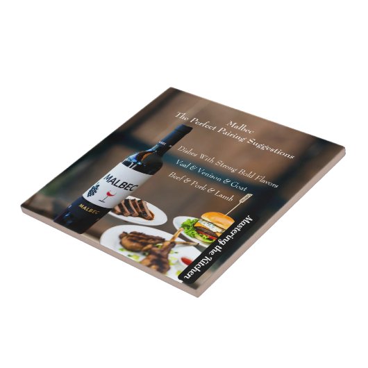 Malbec Wine Pairing Guide/Mastering the Kitchen Tegeltje (Zijkant)