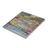 Malcena in de Gardasee door Gustav Klimt Tegeltje (Zijkant)