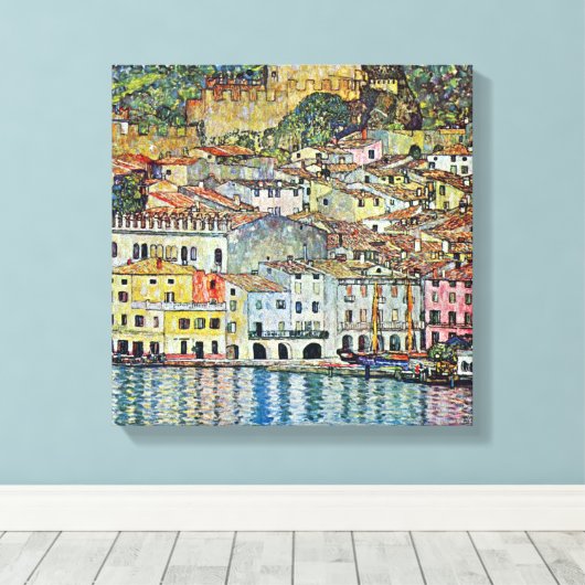 Malcesine aan de Garda door Gustav Klimt Canvas Afdruk (Insitu (Houten vloer))