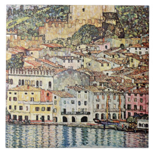Malcesine aan de Gardameer door Gustav Klimt Tegeltje