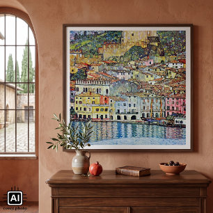 Malcesine aan het Gardameer door Gustav Klimt Poster