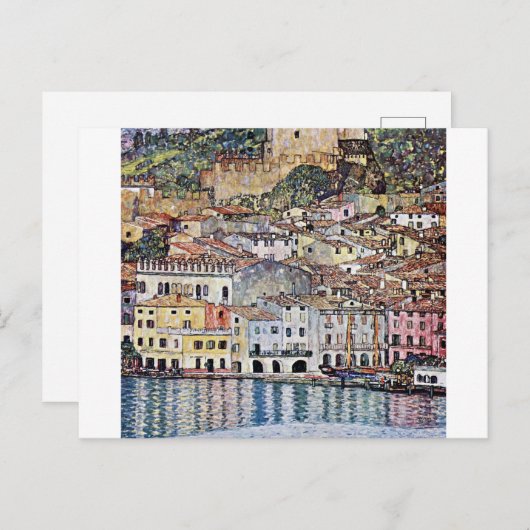 Malcesine bij het Gardameer, Gustav Klimt Briefkaart (Voorkant / Achterkant)