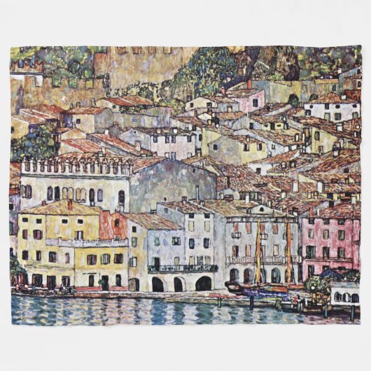 Malcesine bij het Gardameer, Gustav Klimt Fleece Deken (Voorkant (Horizontaal))