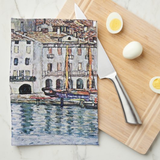 Malcesine bij het Gardameer, Gustav Klimt Theedoek (Quarter Fold)