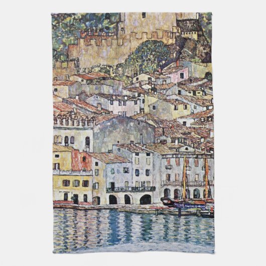 Malcesine bij het Gardameer, Gustav Klimt Theedoek (Verticaal)