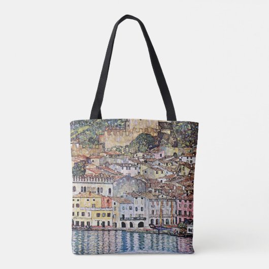 Malcesine bij het Gardameer, Gustav Klimt Tote Bag (Achterkant)