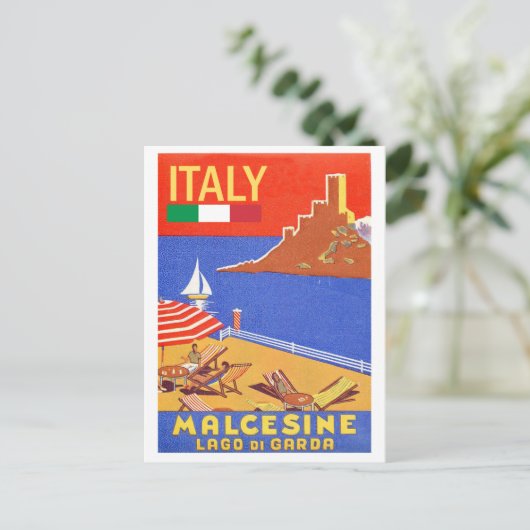 Malcesine castle, Lake Garda, Italië Briefkaart (Staand voorkant)