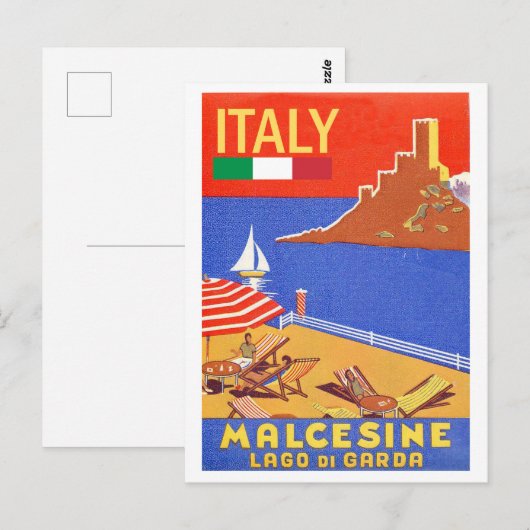 Malcesine castle, Lake Garda, Italië Briefkaart (Voorkant / Achterkant)