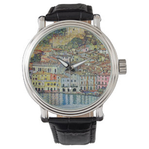 Malcesine op het Gardameer door Gustav Klimt Horloge