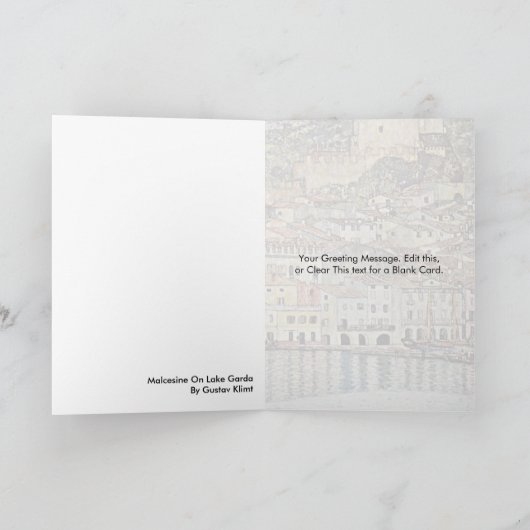 Malcesine op het Gardameer door Gustav Klimt Kaart (Binnen)
