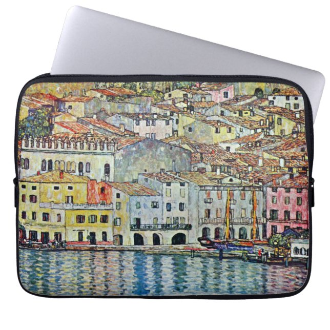 Malcesine op het Gardameer door Gustav Klimt Laptop Sleeve (Voorkant)