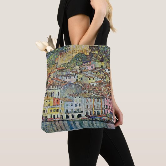 Malcesine op het Gardameer door Gustav Klimt Tote Bag (Dichtbij)