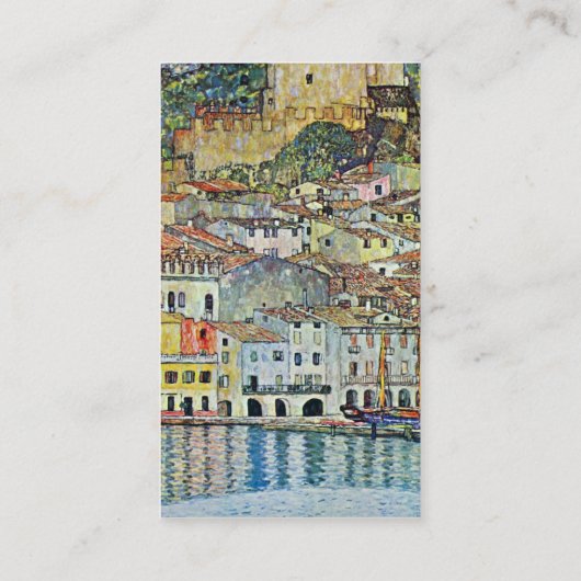 Malcesine op het Gardameer, Gustav Klimt,  kunst Visitekaartje (Achterkant)