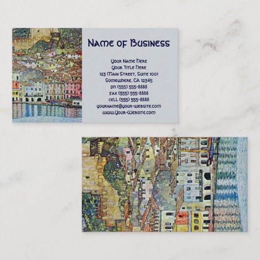 Malcesine op het Gardameer, Gustav Klimt,  kunst Visitekaartje (Voorkant / Achterkant)