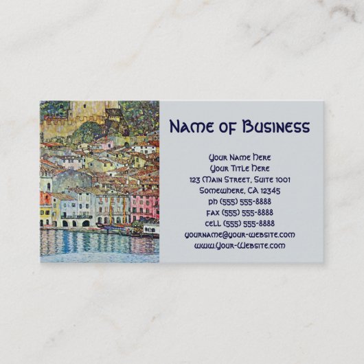 Malcesine op het Gardameer, Gustav Klimt,  kunst Visitekaartje (Voorkant)