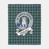 Malcolm Ancient Clan Badge Tartan Pset Fleece Deken (Voorkant)