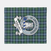 Malcolm Ancient Clan Badge Tartan Pset Fleece Deken (Voorkant (Horizontaal))