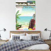 Malcolm Beach, Providenciales, Turks en Caicos Canvas Afdruk (Insitu (Slaapkamer))