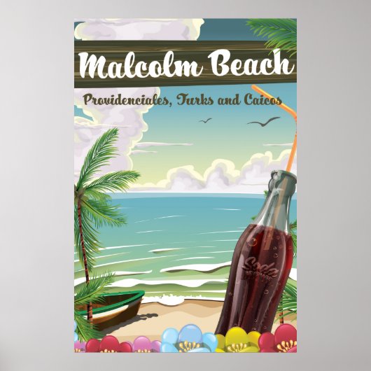 Malcolm Beach, Providenciales, Turks- en Caicoseil Poster (Voorkant)