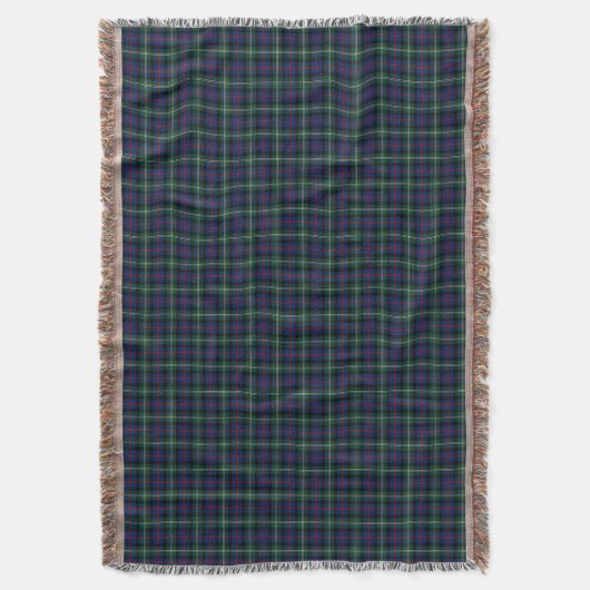 Malcolm Clan Dark Blue en Green Scottish Tartan Deken (Voorkant Verticaal)