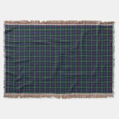 Malcolm Clan Dark Blue en Green Scottish Tartan Deken (Voorkant)
